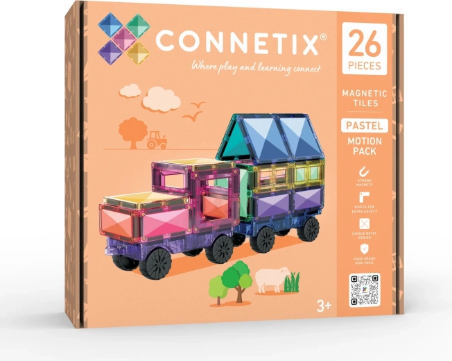 Set Connetix pastello con parti mobili, 26 pezzi