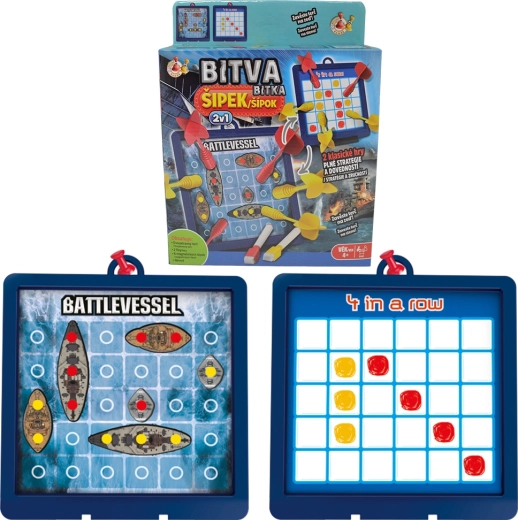 Studo Games battaglia delle freccette – gioco magnetico bifacciale 4 in fila e battaglia navale