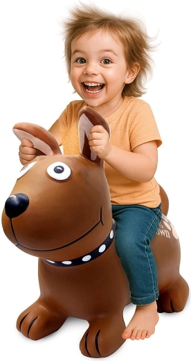 Cagnolino saltellante HoppyDoo Dog Brown con pompetta