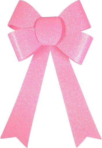 Grande fiocco rosa con glitter