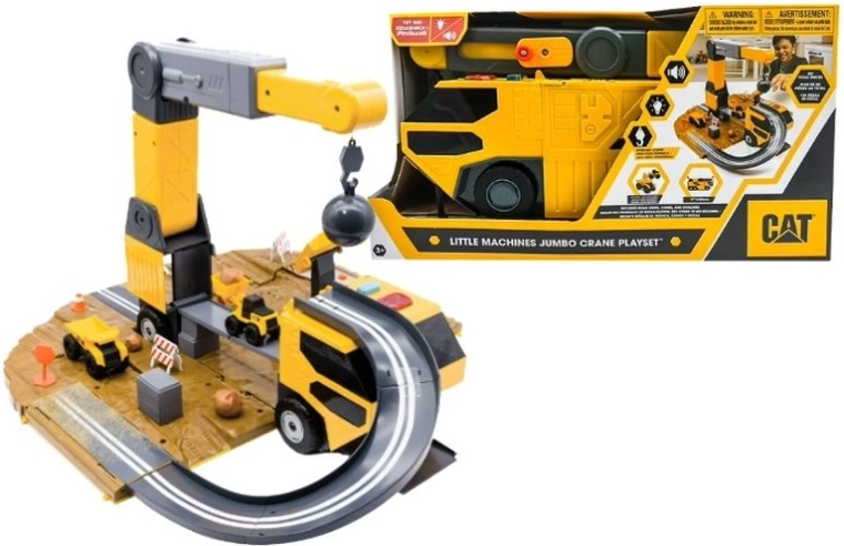 Set di costruzioni CAT con gru e pista con luci e suoni