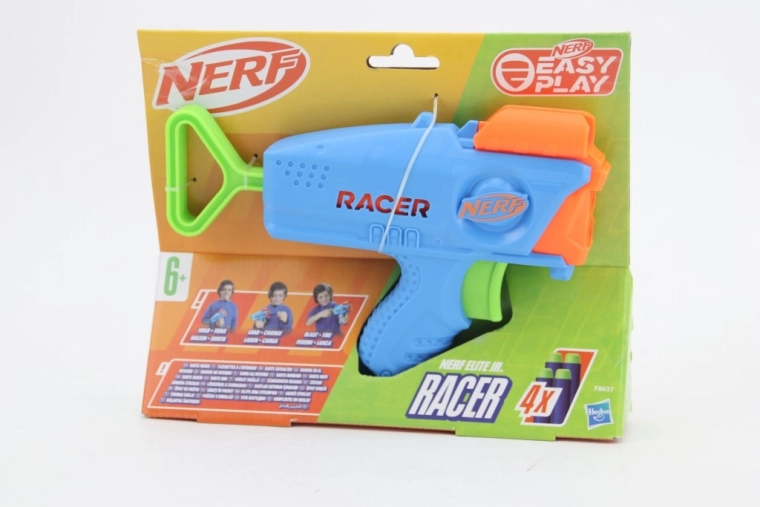 nerf elite jr. racer pistola per bambini con dardi in spugna