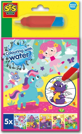 Pittura ad acqua – album da colorare fantasy con pennello