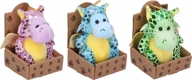 Drago di peluche scintillante 13 cm