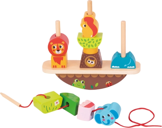 Babu bilancia impilabile di animaletti in legno