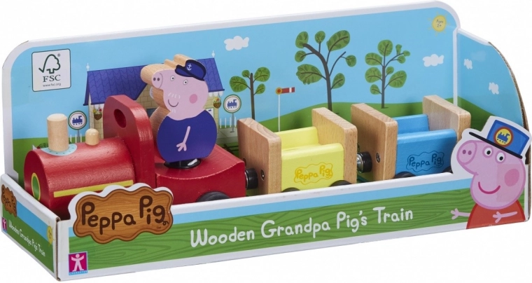 Trenino di legno Peppa Pig con Nonno Pig