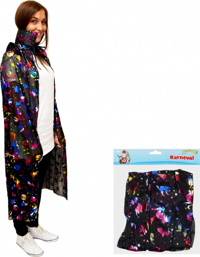 Mantello da mago 120 cm con stampa di zucche