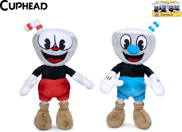 Pupazzi di peluche CUPHEAD e MUGMAN 25 cm