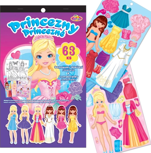 Adesivi per vestirsi e album da colorare Principesse