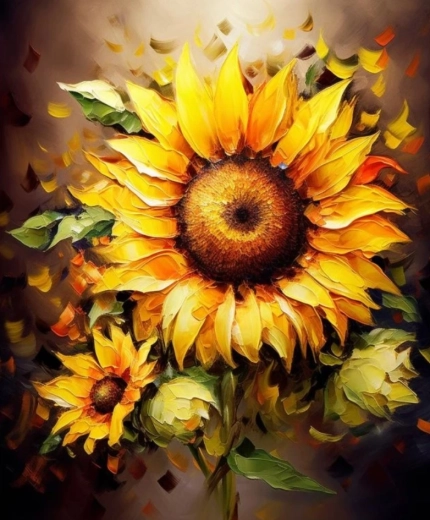 Pittura diamantata Girasoli 30 × 40 cm