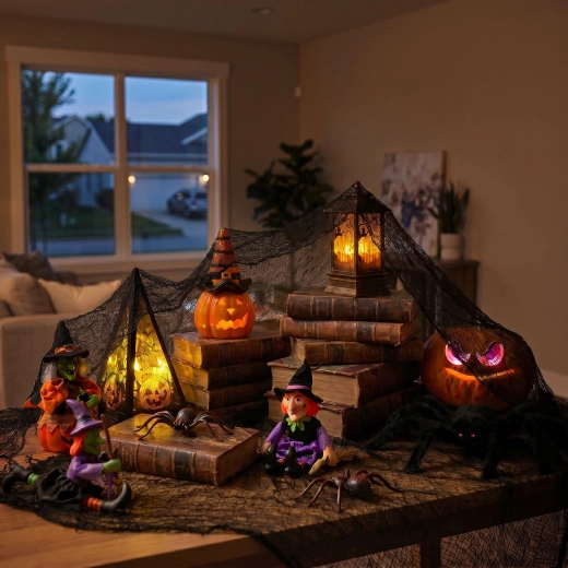 Tenda decorativa di Halloween in tessuto nero