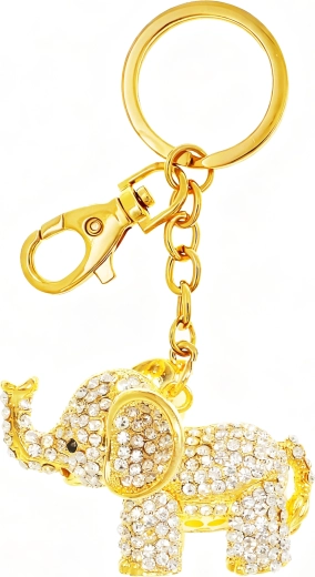 Portachiavi in oro con elefante Deluxe