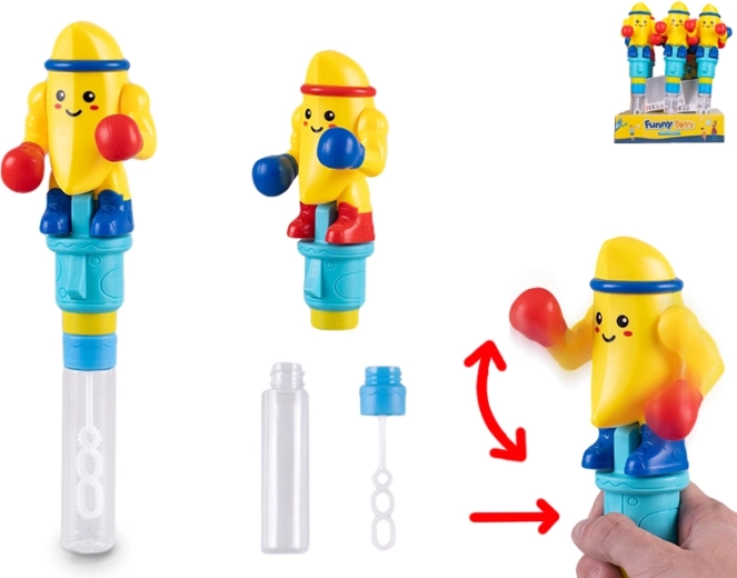Bolle di sapone con banana e braccia mobili per bambini 3+
