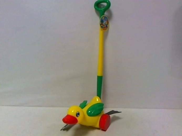 Cavalcabile per bambini a forma di paperotto con maniglione di guida