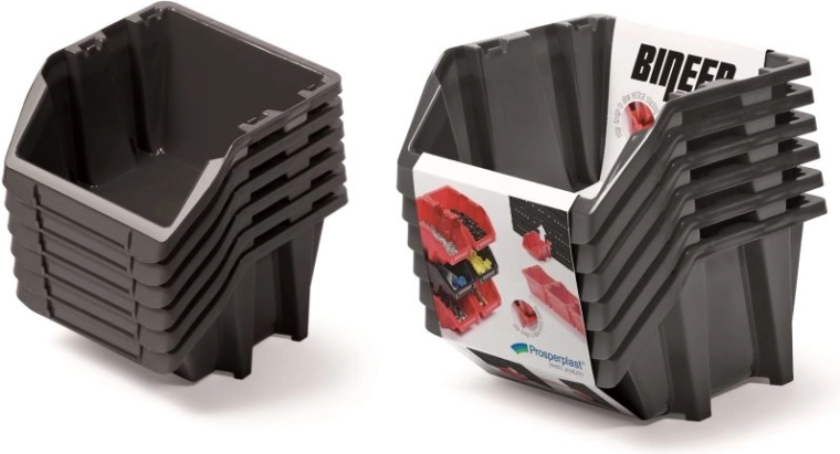 Set di contenitori Bineer Short, 6 pz, nero, 214 × 198 × 238 mm