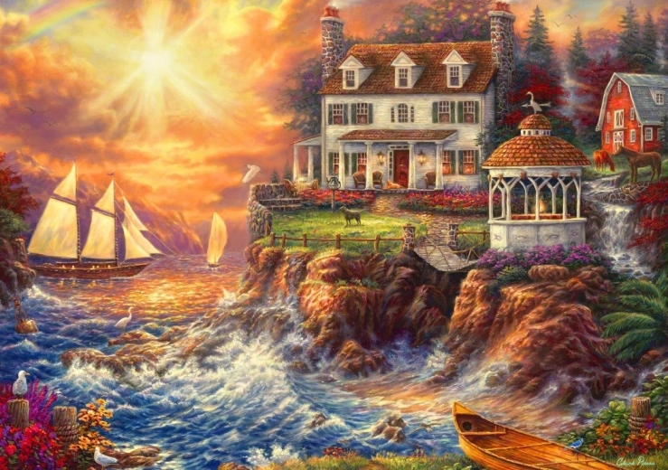 Bluebird puzzle Vita sulla scogliera 2000 pezzi