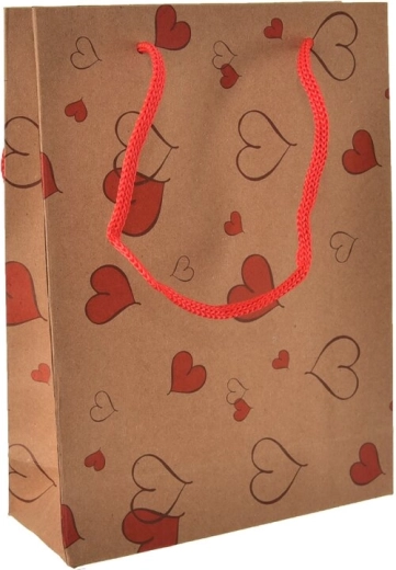 Borsa regalo con motivo a cuori 15 × 6 × 20 cm