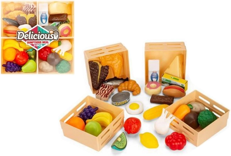 Set da cucina per bambini con verdure in cassetta