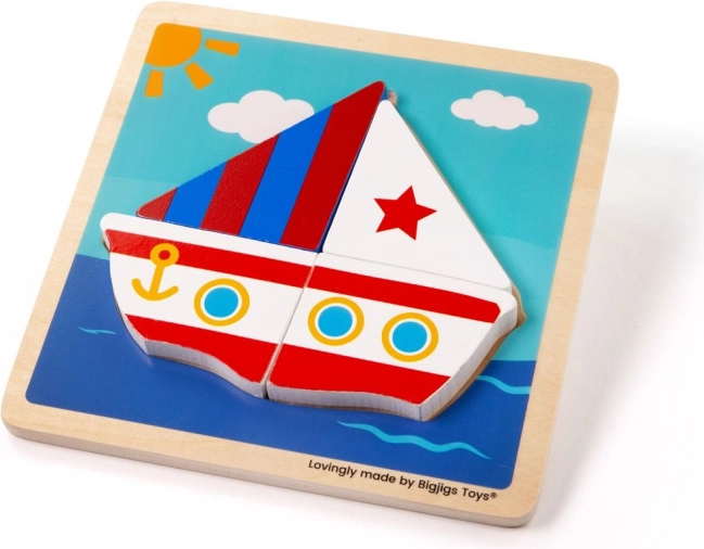 Puzzle in legno a incastro Barca a vela