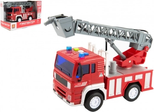 Camion dei pompieri con getto d'acqua ed effetti luminosi