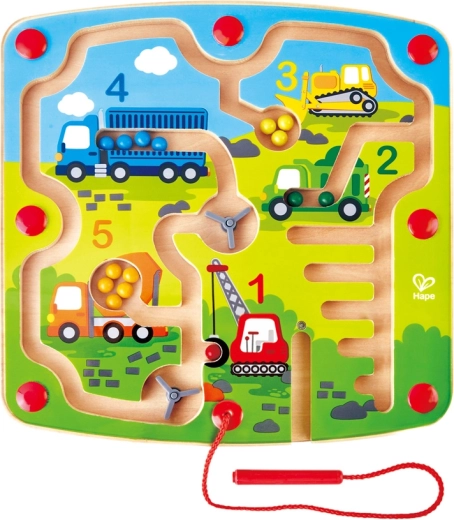 Labirinto con camion, penna magnetica e perline