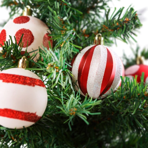 Set di decorazioni natalizie per l'albero rosse e bianche, 24 pezzi