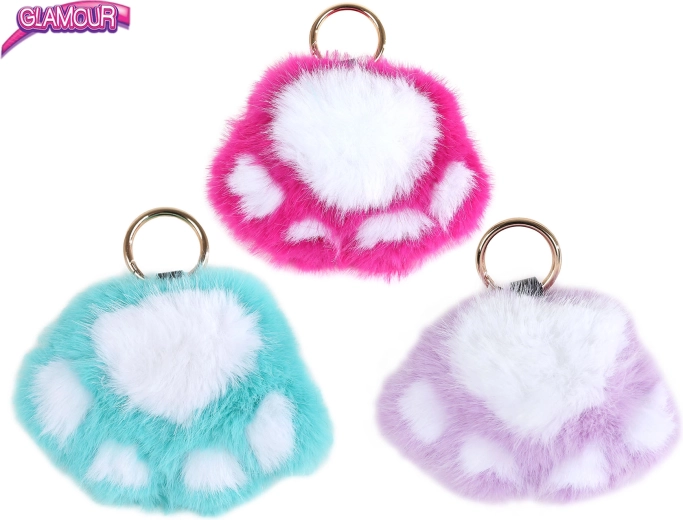 Glamour portachiavi peluche zampa di gatto 9 cm
