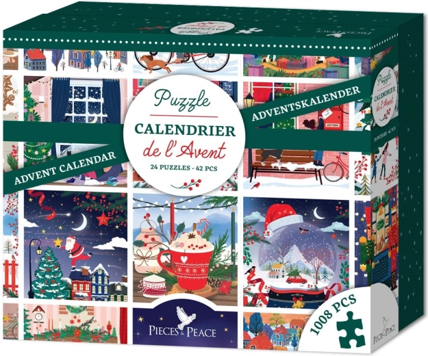 Calendario dell'Avvento con puzzle Pieces & Peace, 24 × 42 pezzi