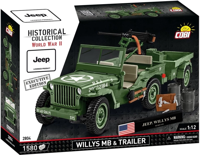 Cobi jeep Willys MB con rimorchio 1:12 Executive Edition