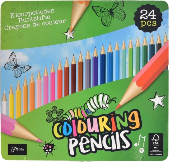 Set di matite colorate 24 pz, 18 cm