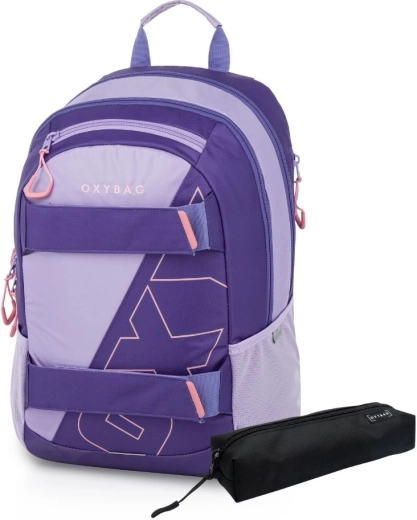 Zaino studentesco e astuccio Oxybag Sport Half violet