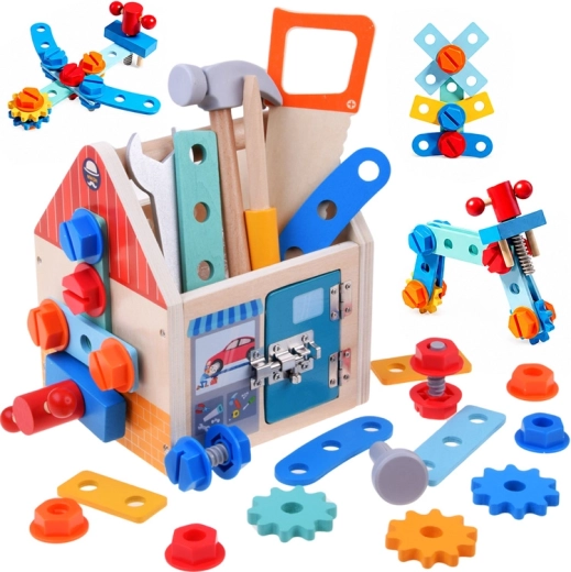 Casetta in legno – set da piccolo tuttofare con attrezzi e viti