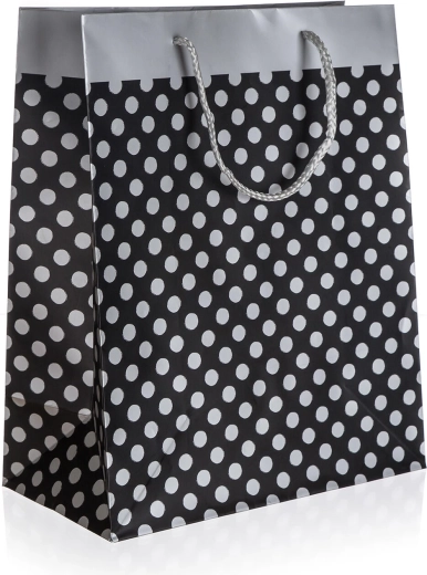 Busta regalo XXL con pois argentati 33 × 45 × 10 cm