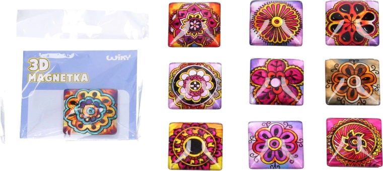 Magnete in vetro con mandala 4 × 4 cm