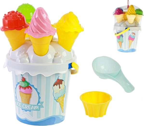 Set da sabbia 27 cm gelato blu 15 pz