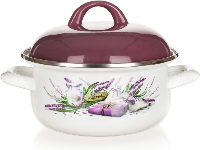 Casseruola smaltata Lavender 16 cm (1 l) con coperchio