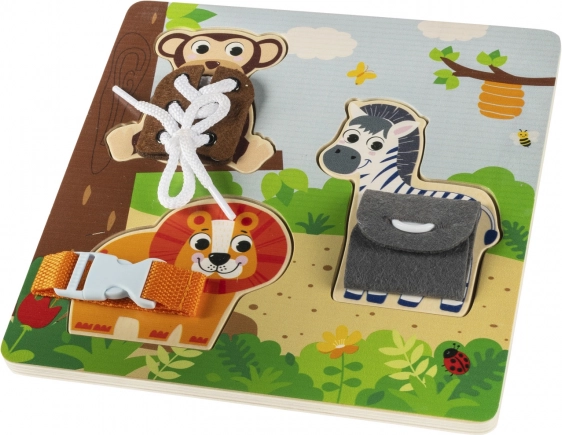 Puzzle montessori in legno safari con animali