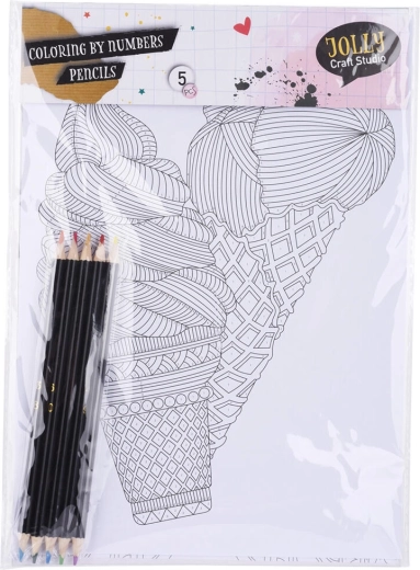 Set di disegni da colorare A4 con matite a doppia punta