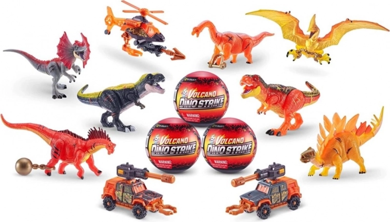 Sfera da collezione 5 Surprise Volcano Dino Strike