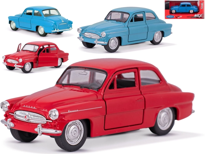 Modello d'auto in metallo Škoda Octavia Welly 1:32 con portiere apribili