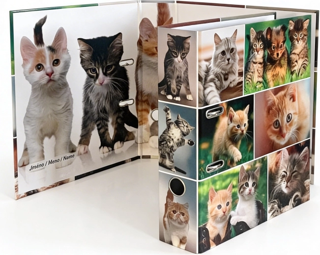 Raccoglitore a leva di design A4 7,5 cm gatti