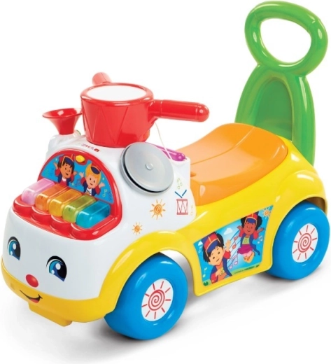 Fisher-Price cavalcabile musicale giallo parata da musicista