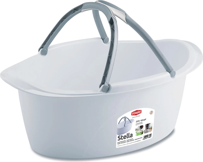 Bacinella ovale in plastica STELLA 60 × 40 cm, 25 l, con manici