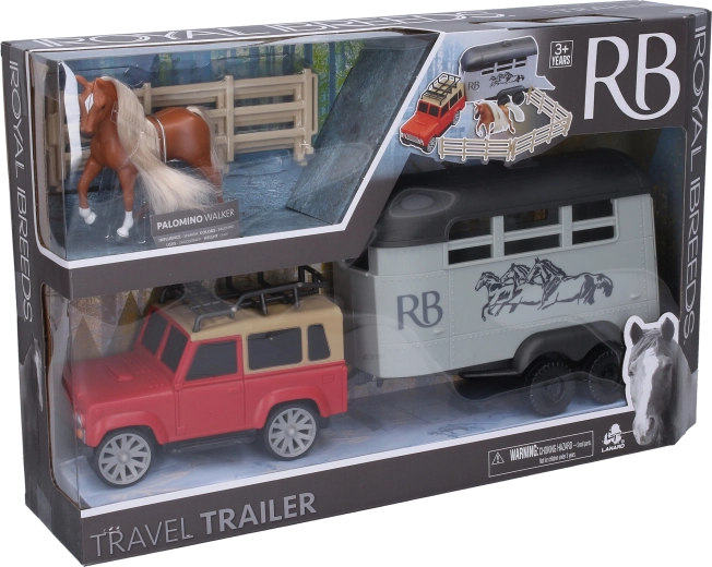 Royal Breeds cavallo con auto, rimorchio e recinto