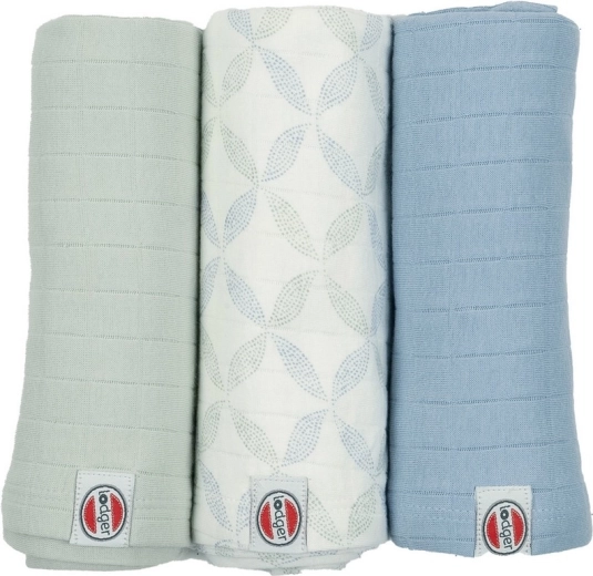 Lodger swaddler Solid matcha peppermint - set da 3 pezzi (70 × 70 cm)