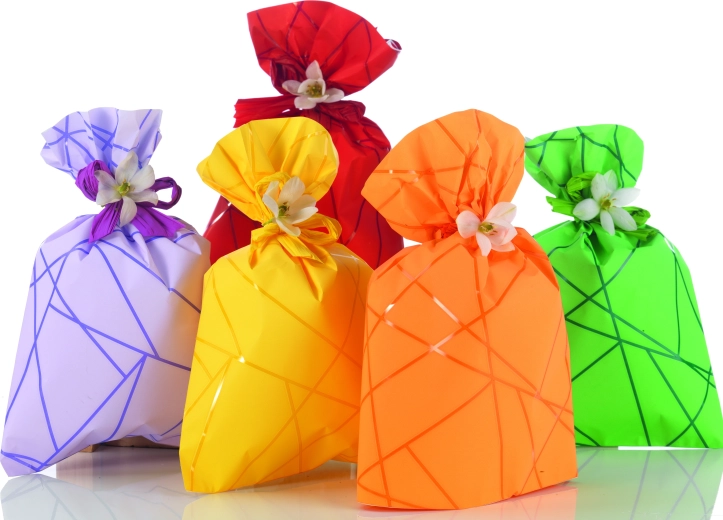 Sacchetto di cellophane 16 × 25 cm con motivo a righe