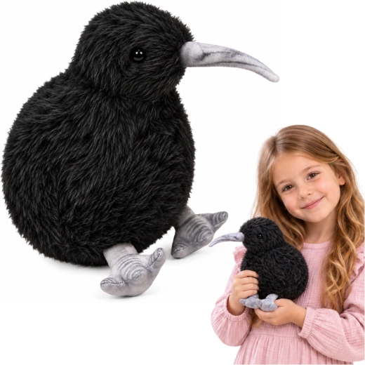Uccello kiwi di peluche nero 17 cm