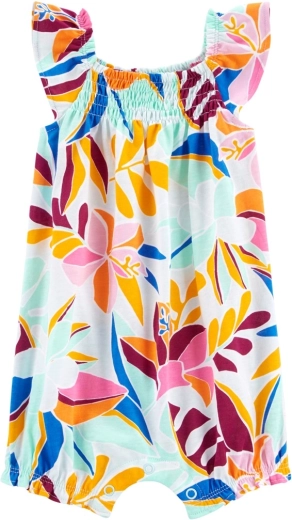 Tutina estiva Carter’s per bambina con motivo floreale – NB