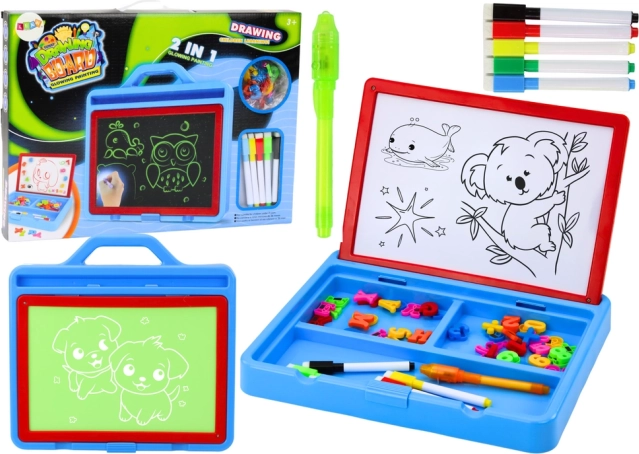 Lavagna magnetica da disegno 2-in-1 con pittura luminosa