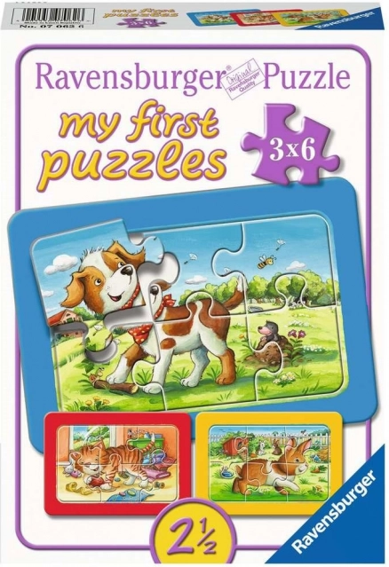 RAVENSBURGER I miei primi puzzle Amici animali 3x6 pezzi